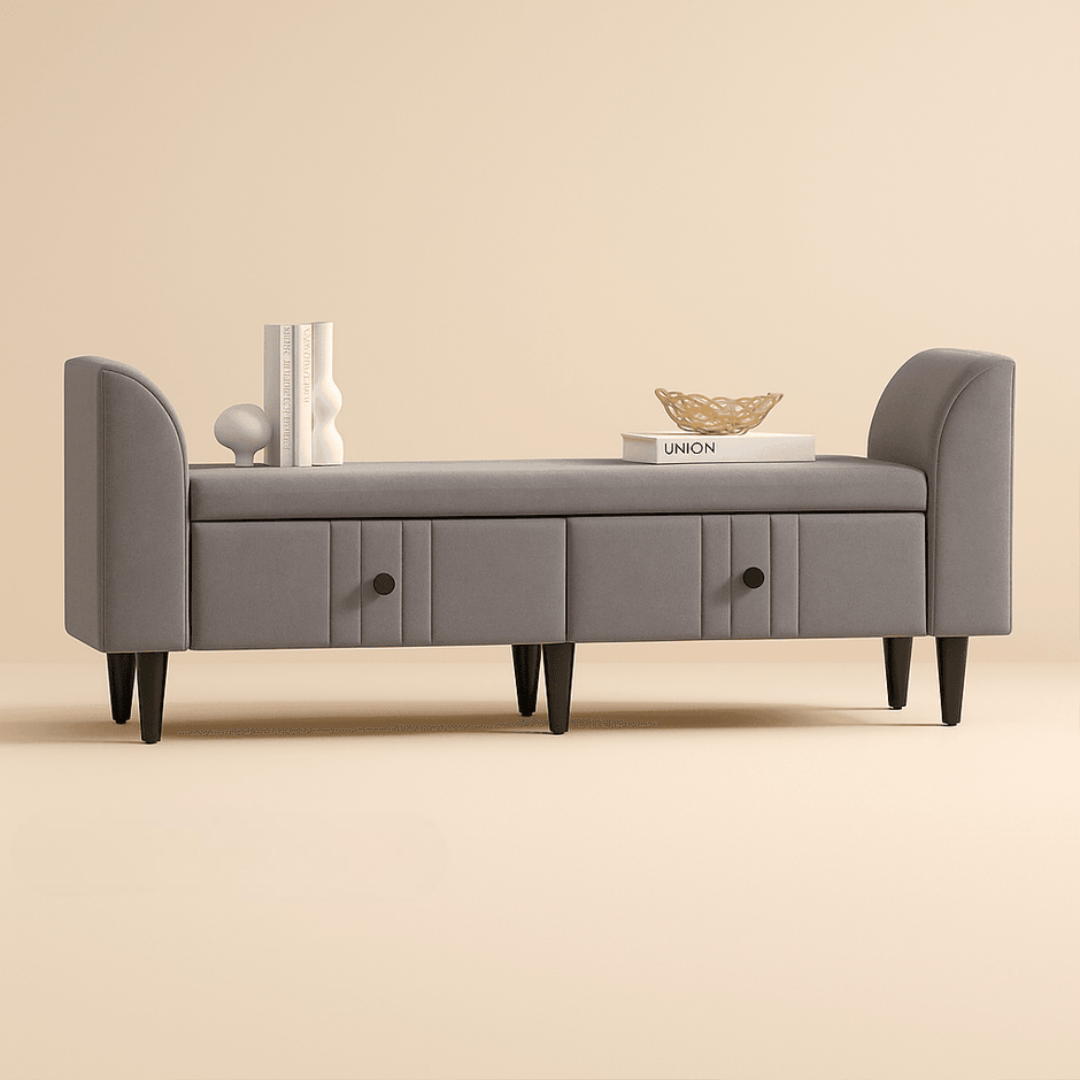 Luxury Fabric Storage Ottoman with Drawers