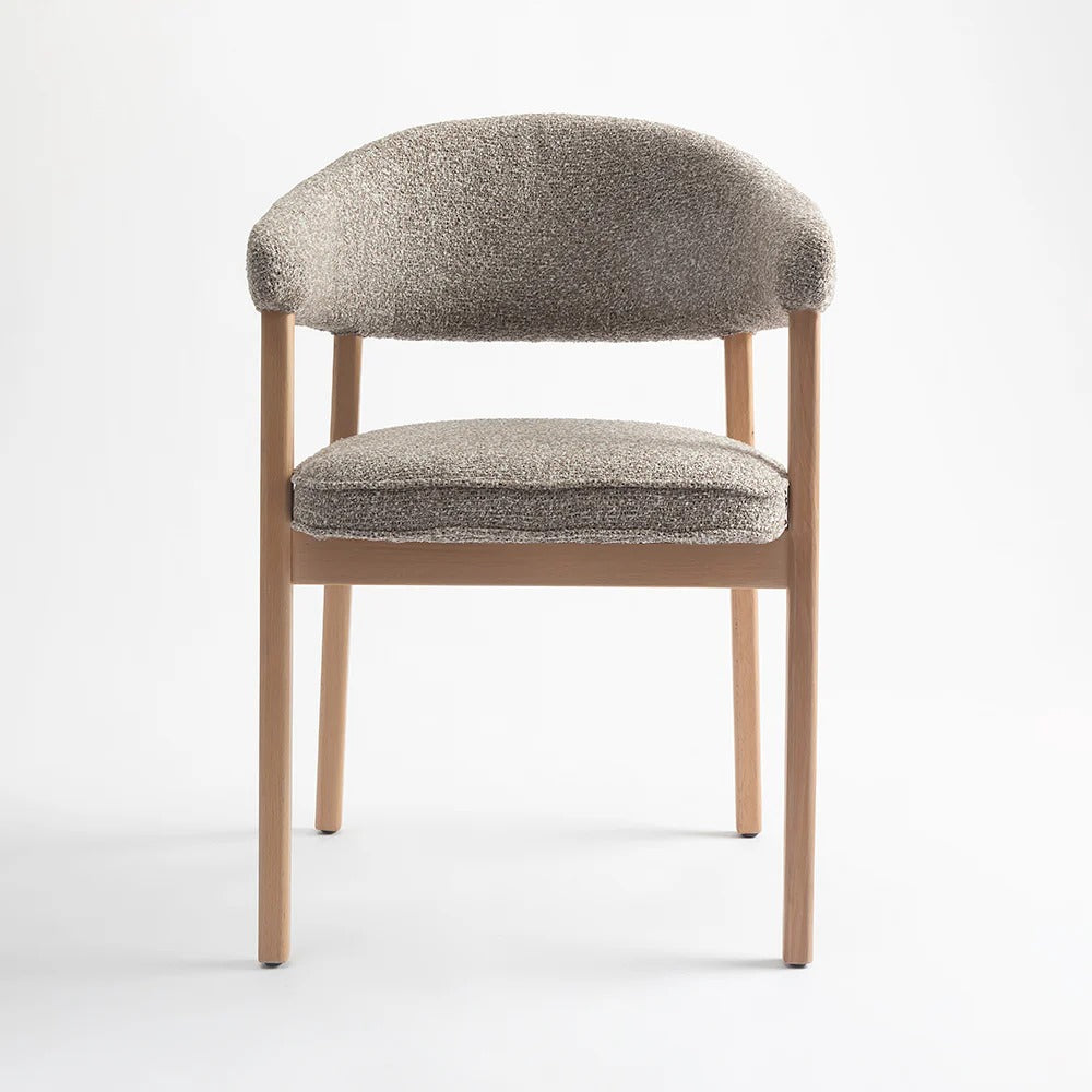 Scandi Curved-Back Bouclé Chair