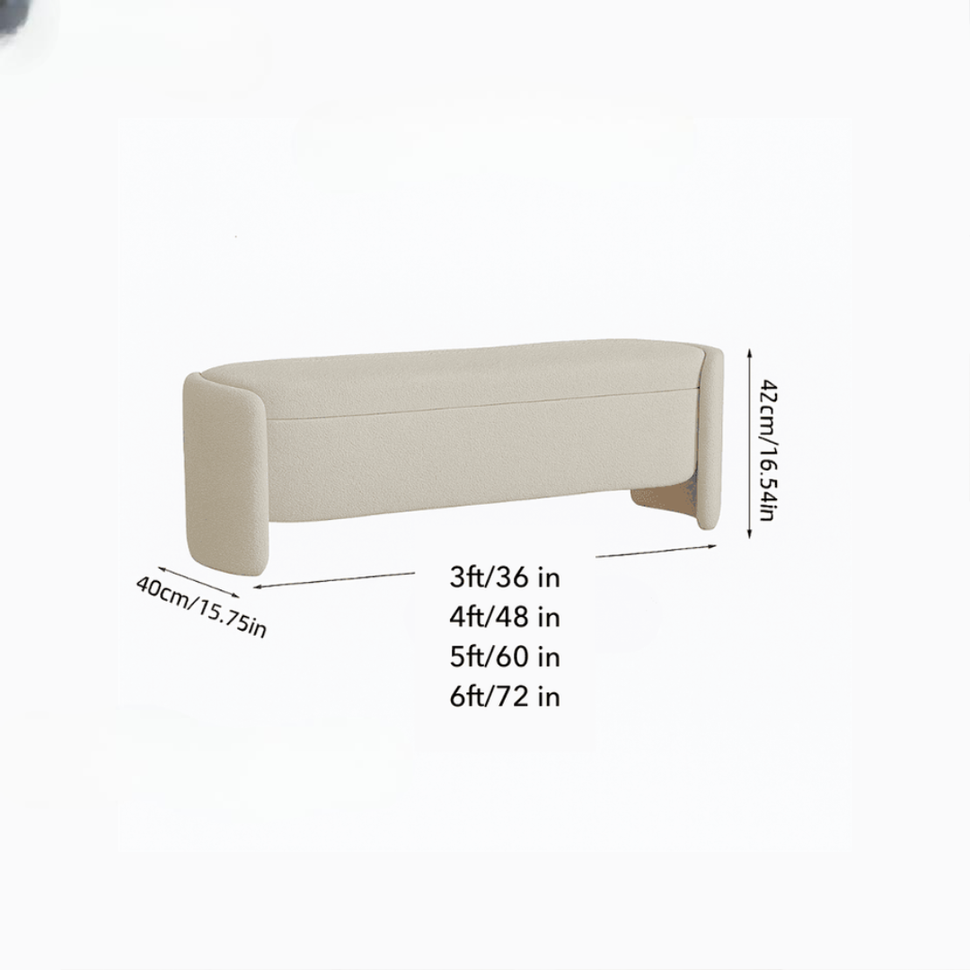 Modern Curved Upholstered Bench