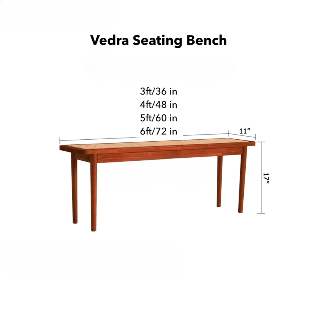 Aurelia Cane Wooden Bench