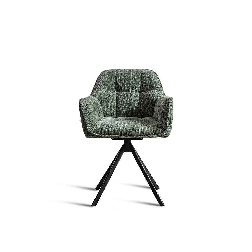 Green Upholstered Spider-Base Chair