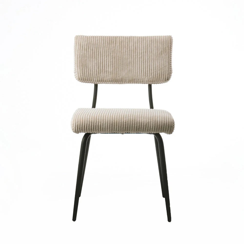 Taupe Corduroy Industrial Side Chair