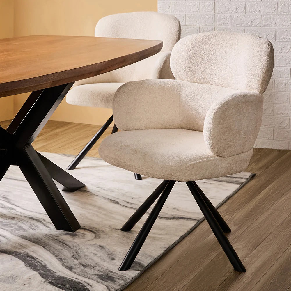 Cream Cloud Swivel Accent Chair