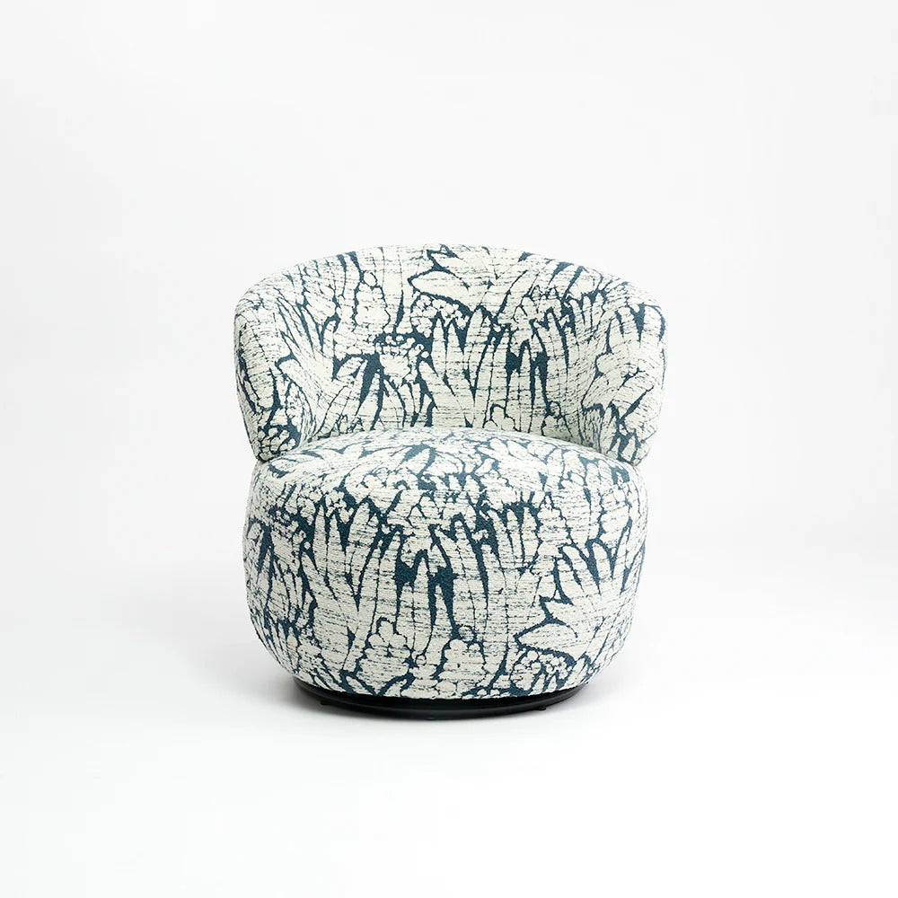 Azure Bloom Swivel Lounge Chair
