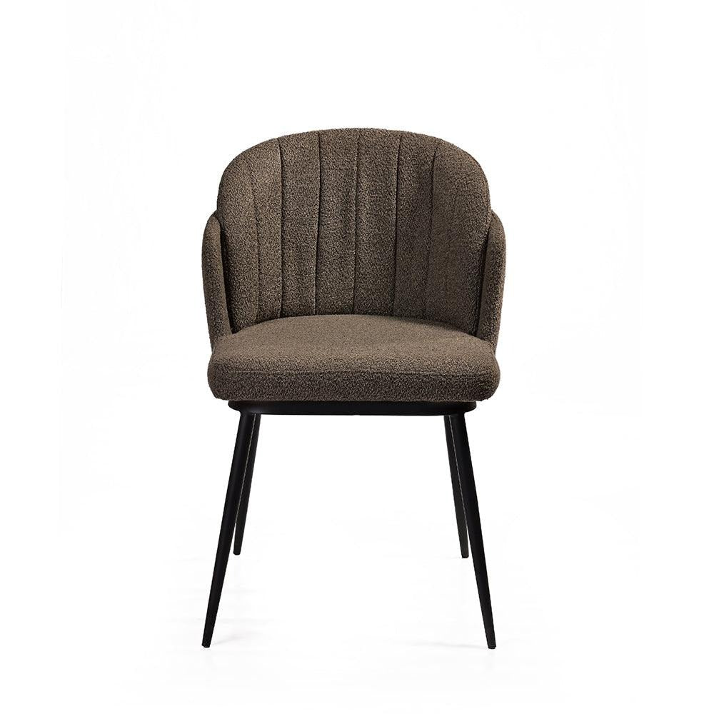 Brown Chair with Slim Metal Legs