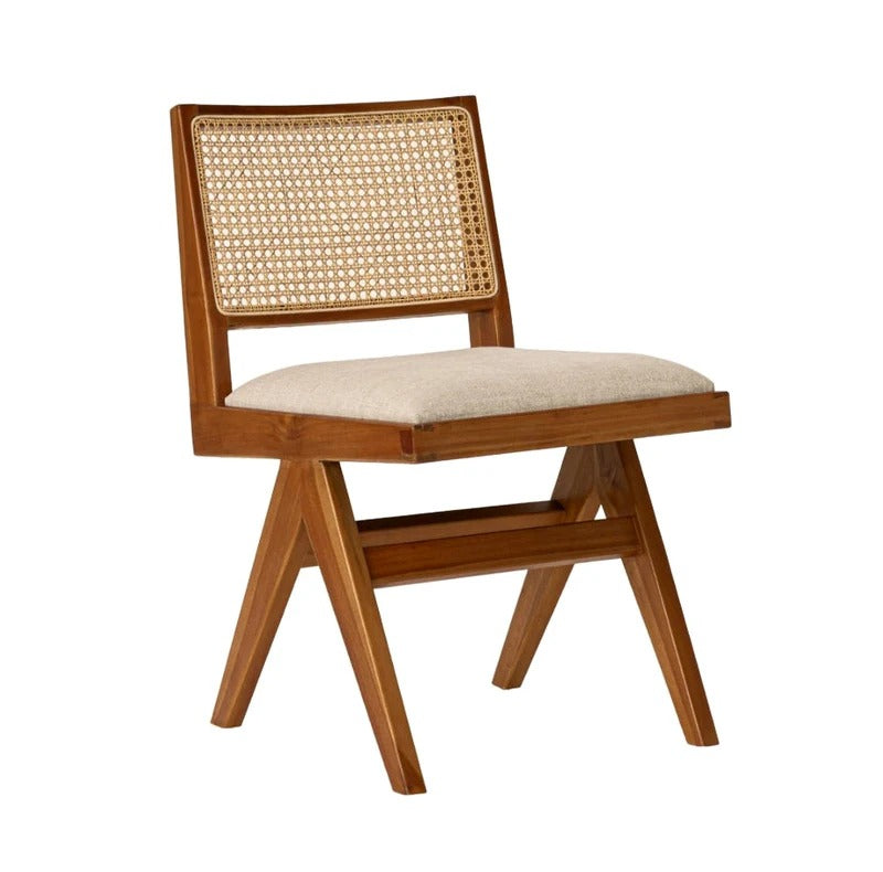 Mid-Century Cane Back Wooden Restaurant Chair