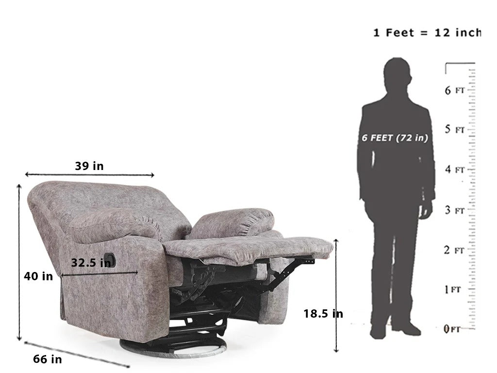 Cozy Nest Fabric 1 seater Recliner