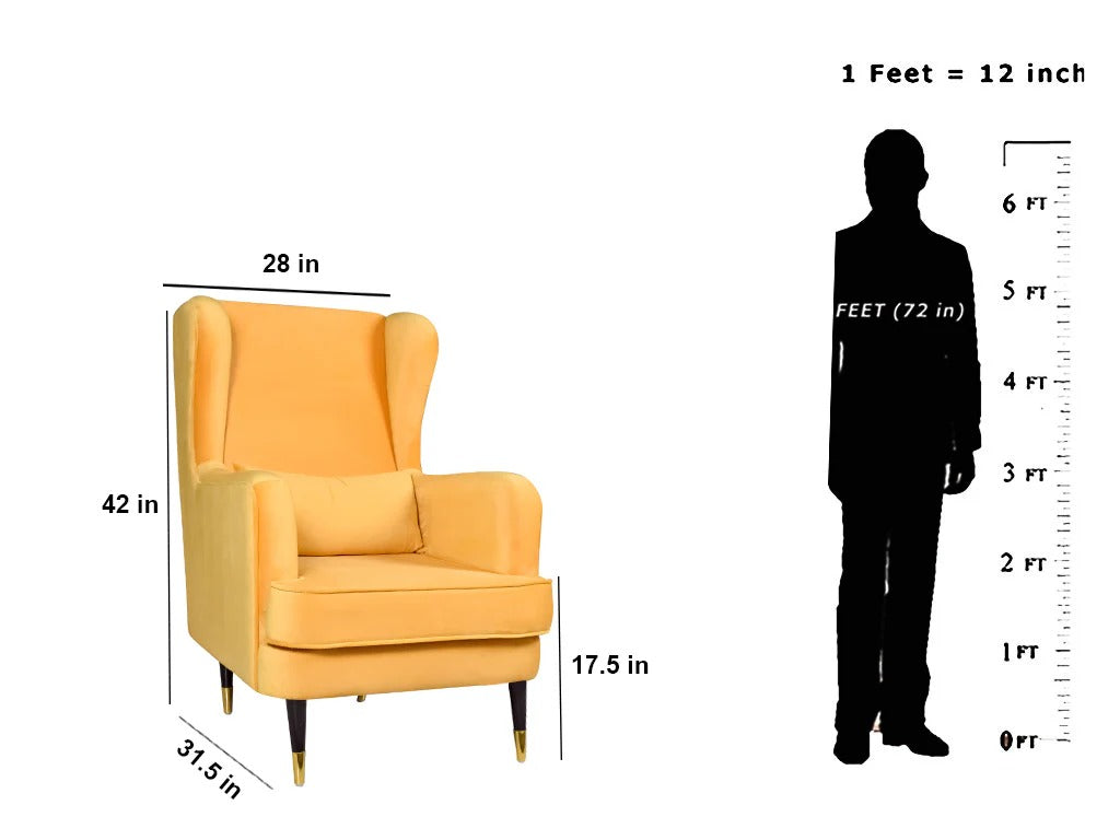 Sun Aura Velvet Wing Chair