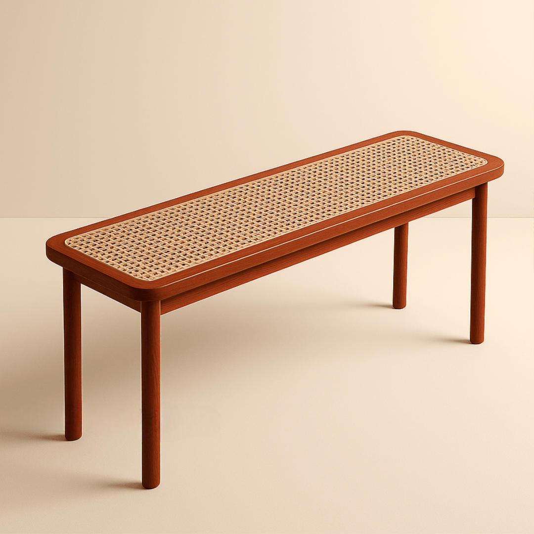 Aurelia Cane Wooden Bench