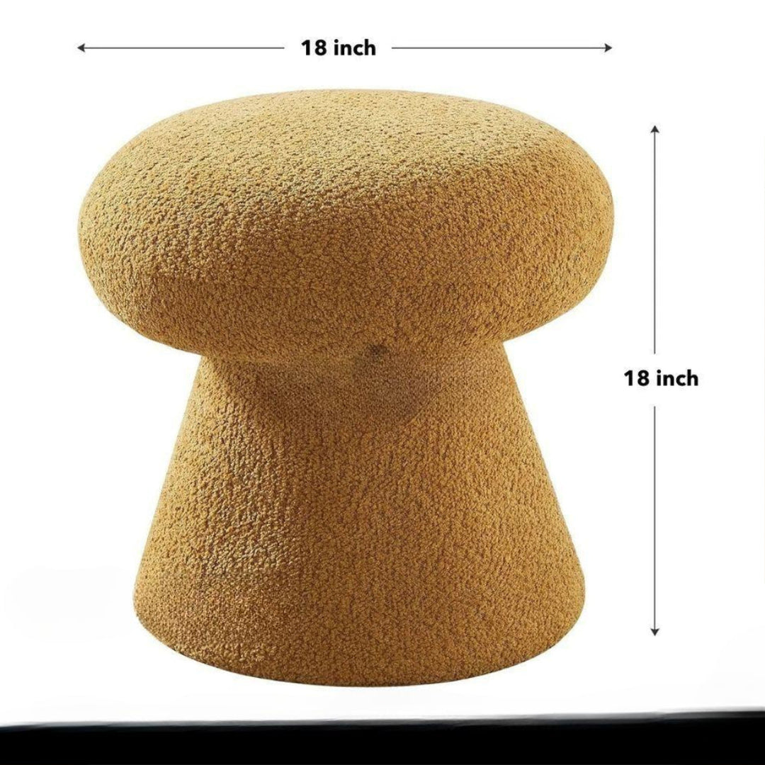 Modern Bouclé Sculpted Ottoman