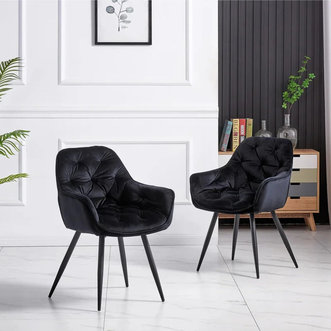 Black Tufted Accent Chair