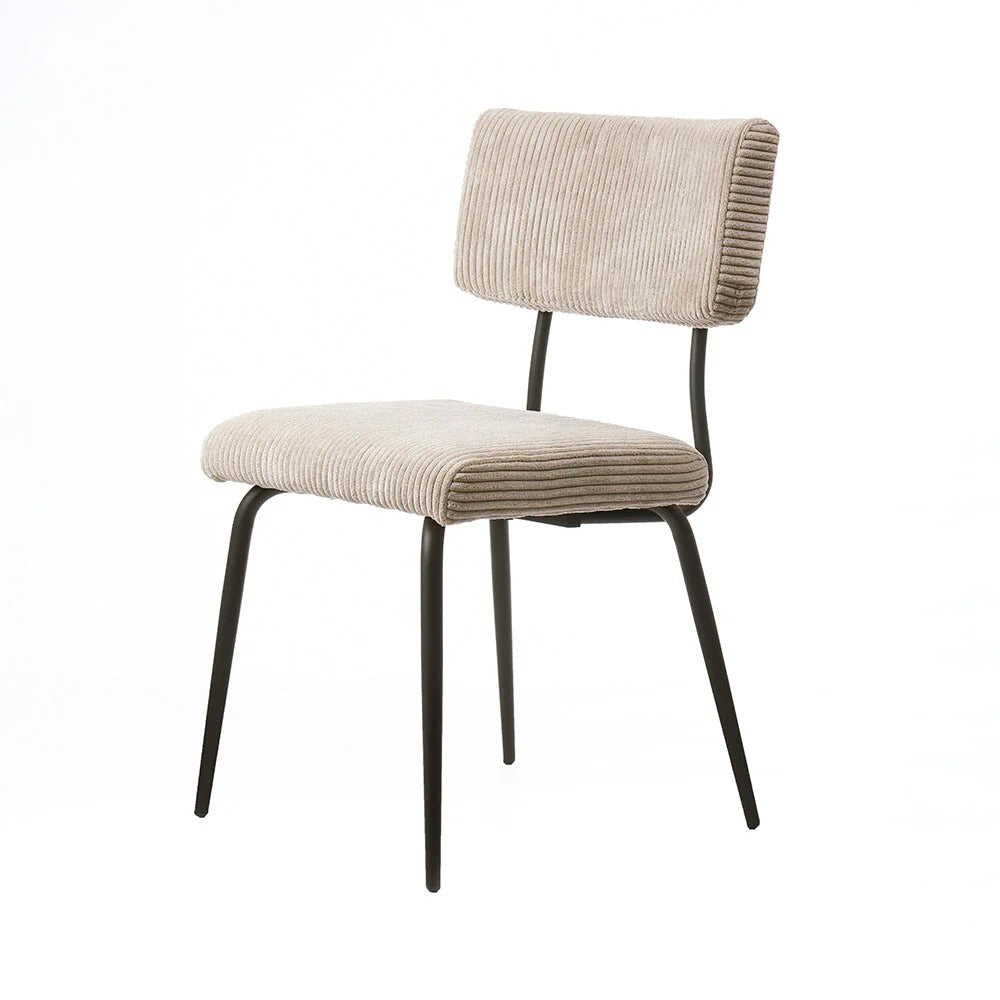 Taupe Corduroy Industrial Side Chair