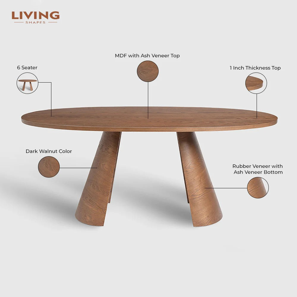 Aurora Walnut Oval Dining Table