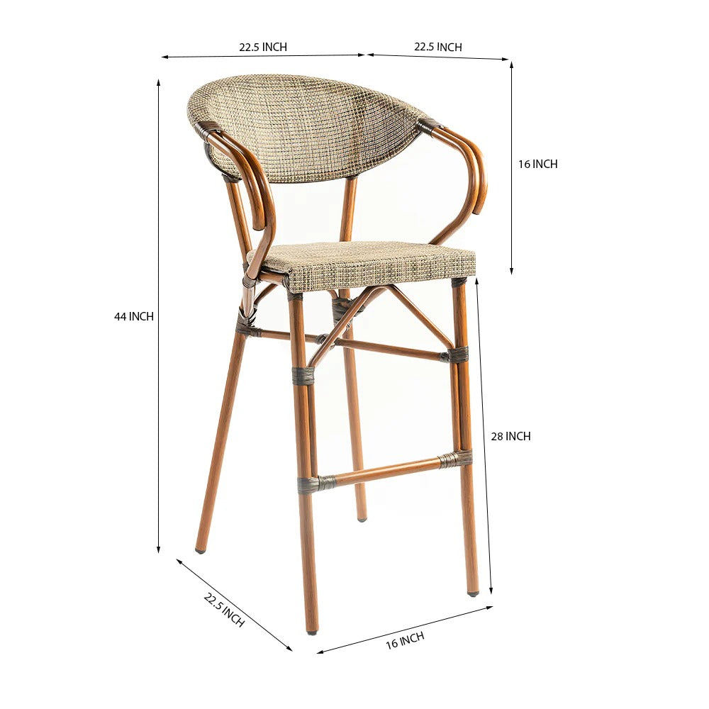 High Back Wicker Bar Chair