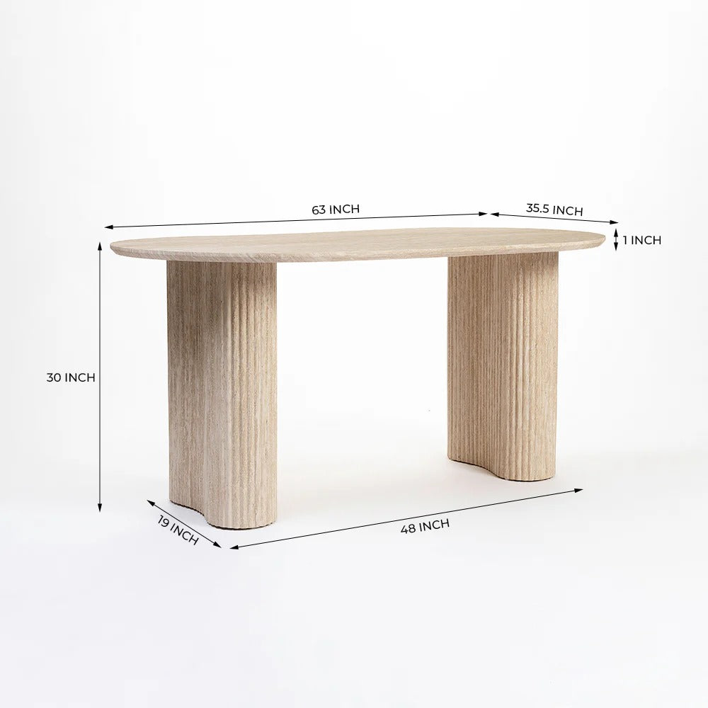 Travertine Glow Dining Table