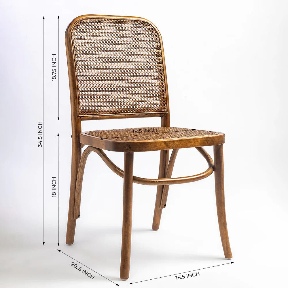 Vintage Rattan Cafe Side Dining Chair