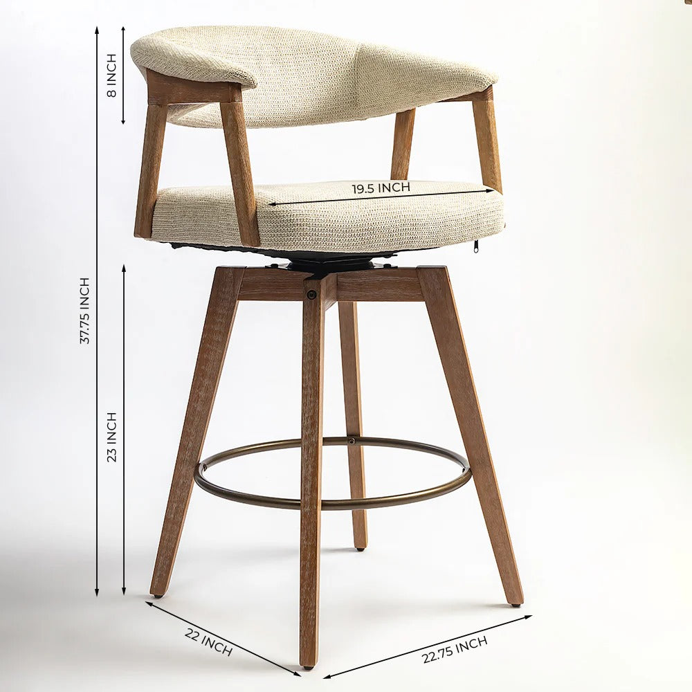 Mid-Century Fabric Bar Chair