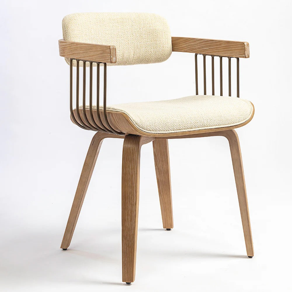 Bentwood Dining Chair with Metal Spindle Back