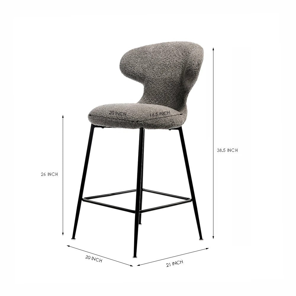 Modern Sculpted-Back Counter Stool