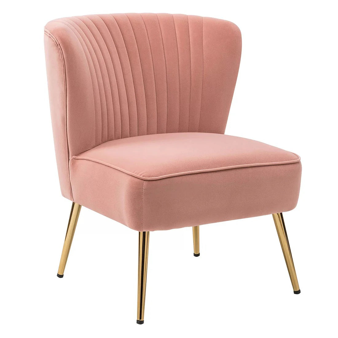 Pink Velvet Accent Chair