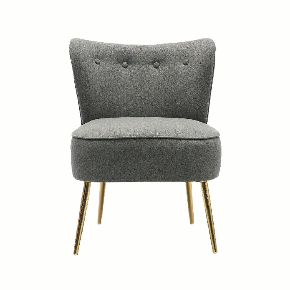 Grey Deep-Cushion Velvet Accent Chair