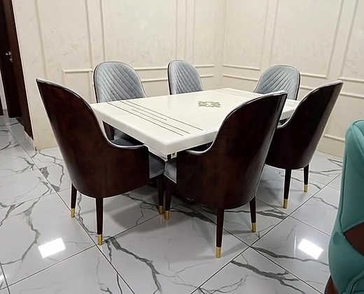 Elegant White 6-Seater Dining Set