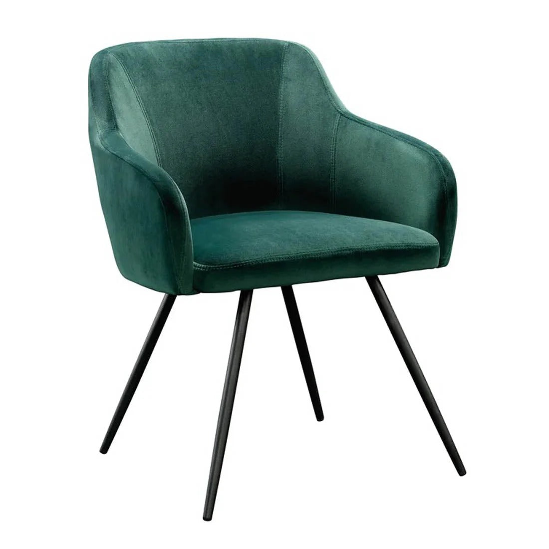 Aesthetic Green Velvet Plush Accent Chair