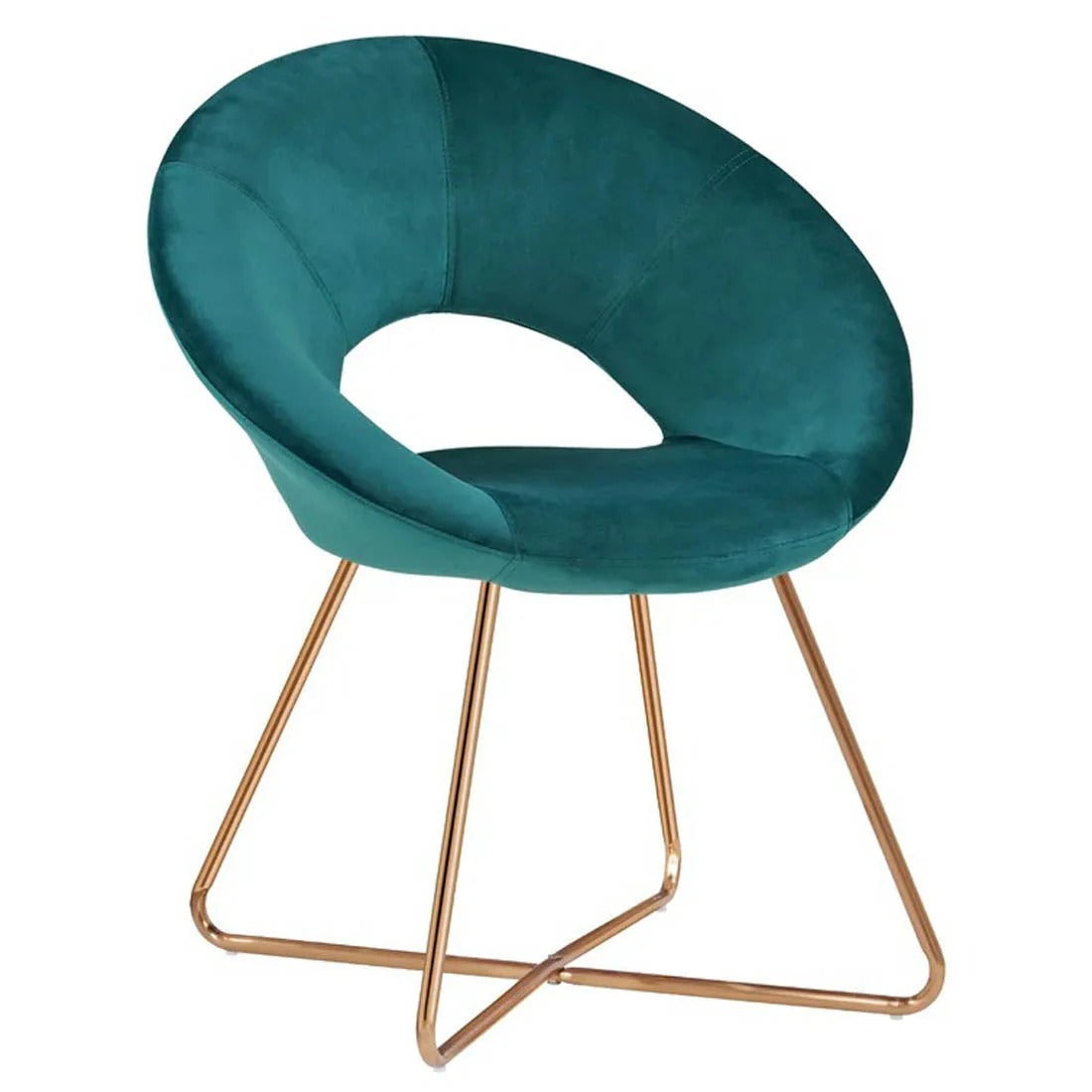 Teal Round Velvet Accent Chair