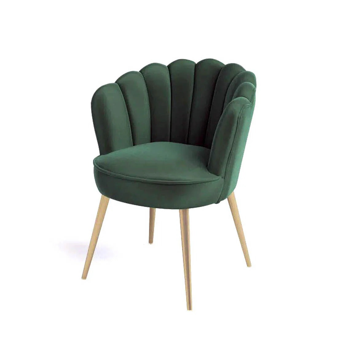 Emerald Green Shell Design Accent Chair