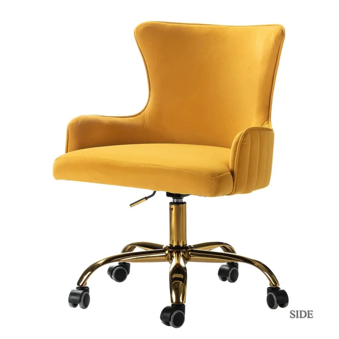 Luxury Yellow Velvet Accent Chair