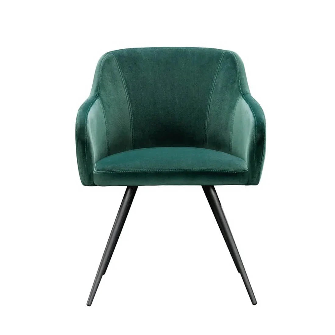 Aesthetic Green Velvet Plush Accent Chair