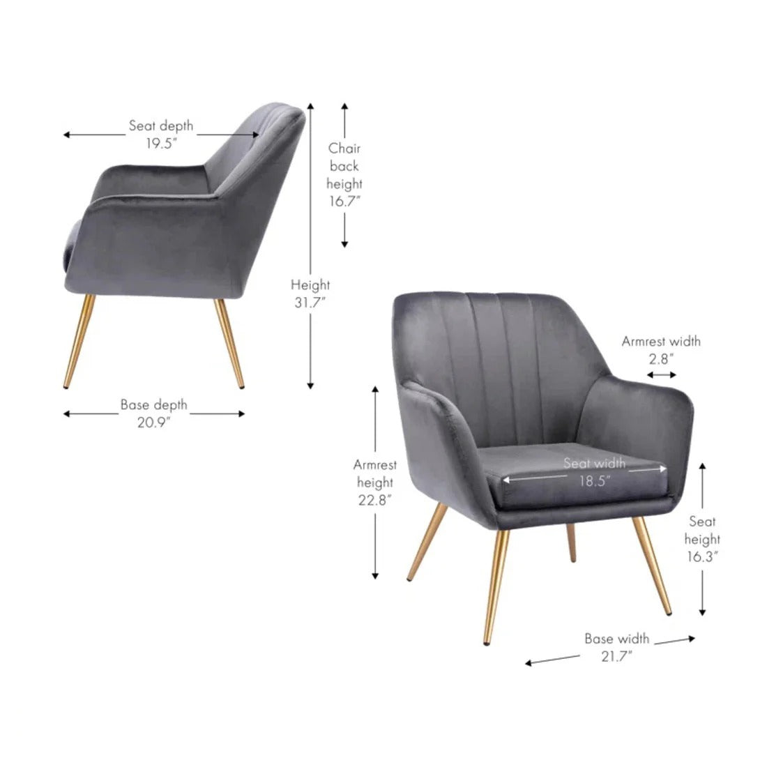 Bright Grey Accent Chair