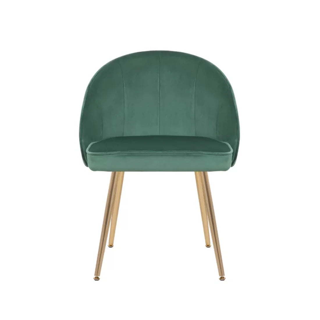 Golden-Legged Royal Green Velvet Chair
