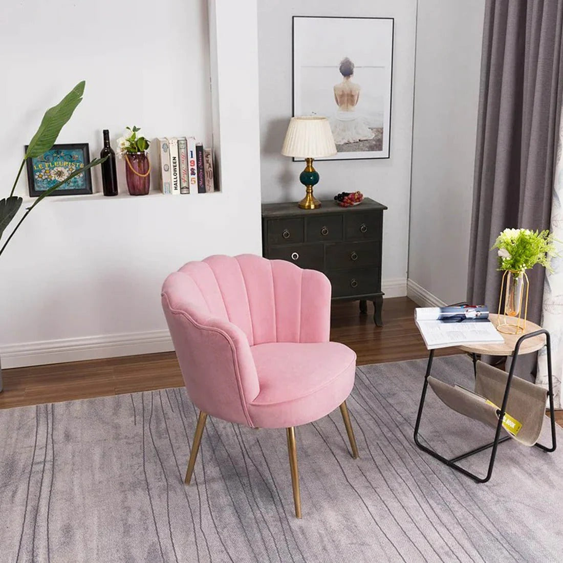 Pink Shell Accent Chair