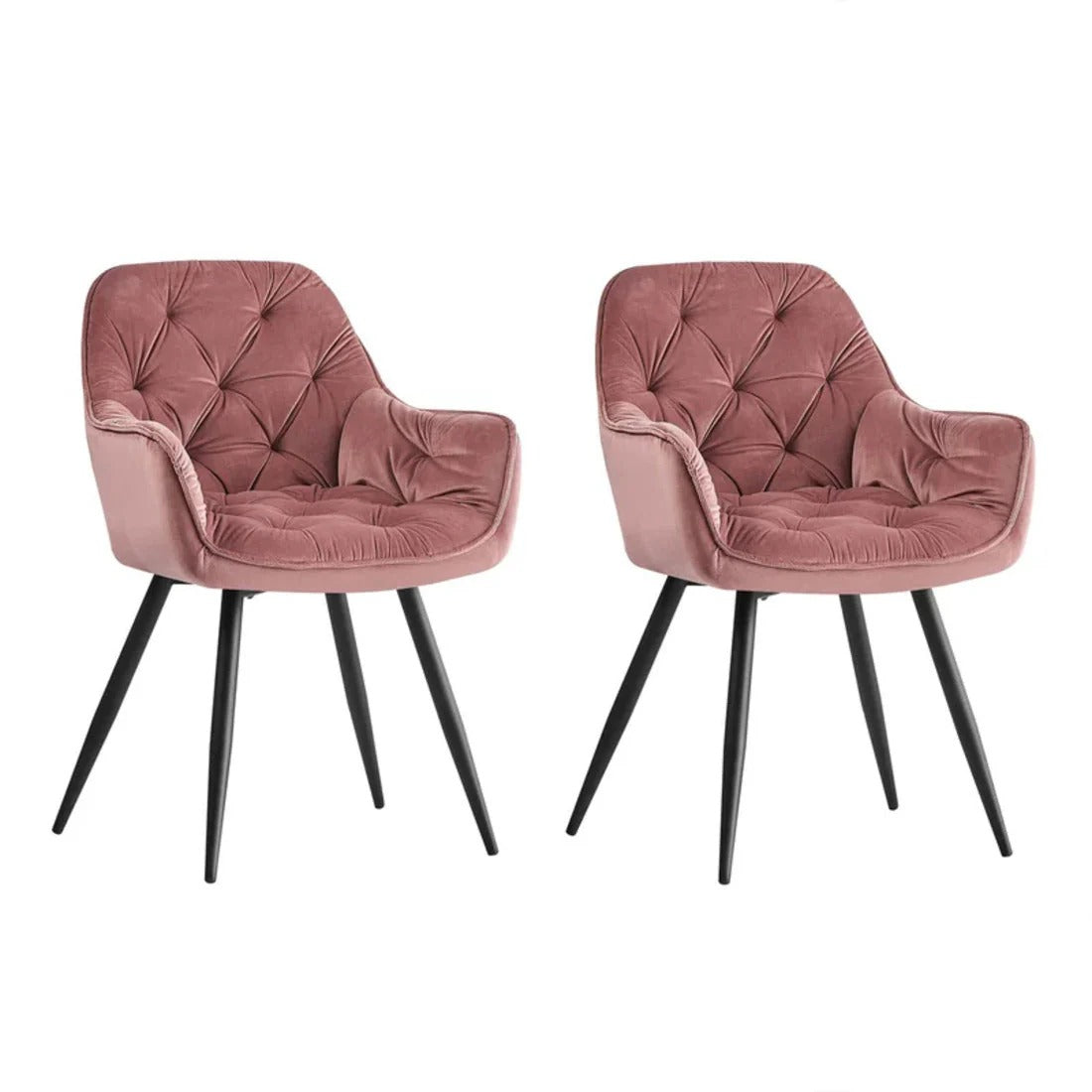 Blush Pink Tufted Velvet Lounge Chair