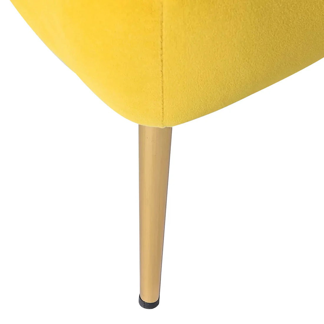 Tapered Gold-Leg Yellow Accent Chair
