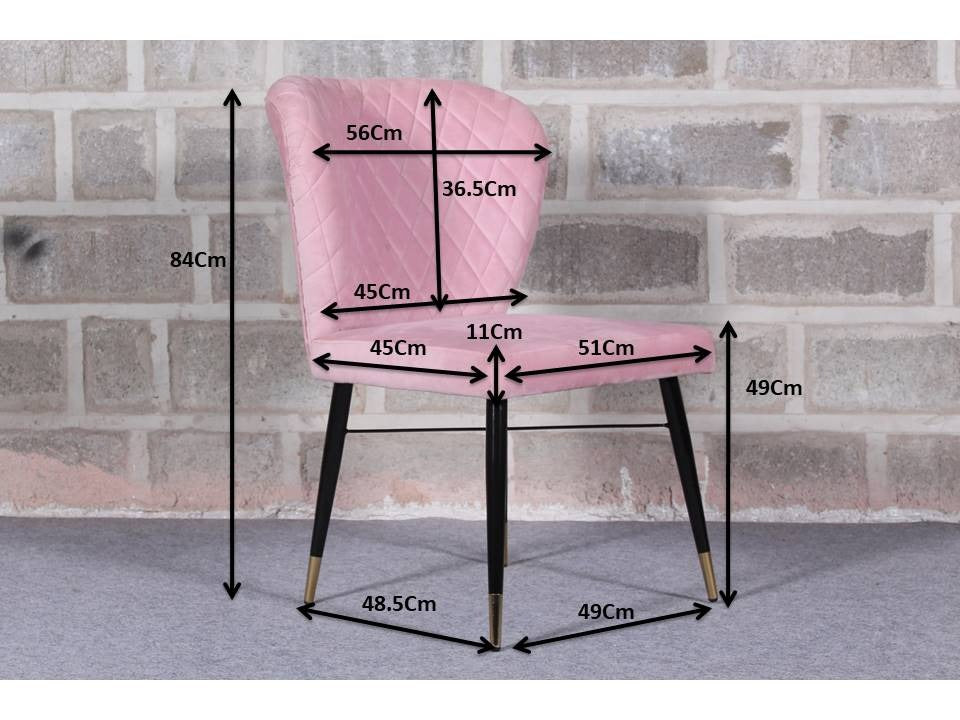 Classic Pink Velvet Dining Accent Chai