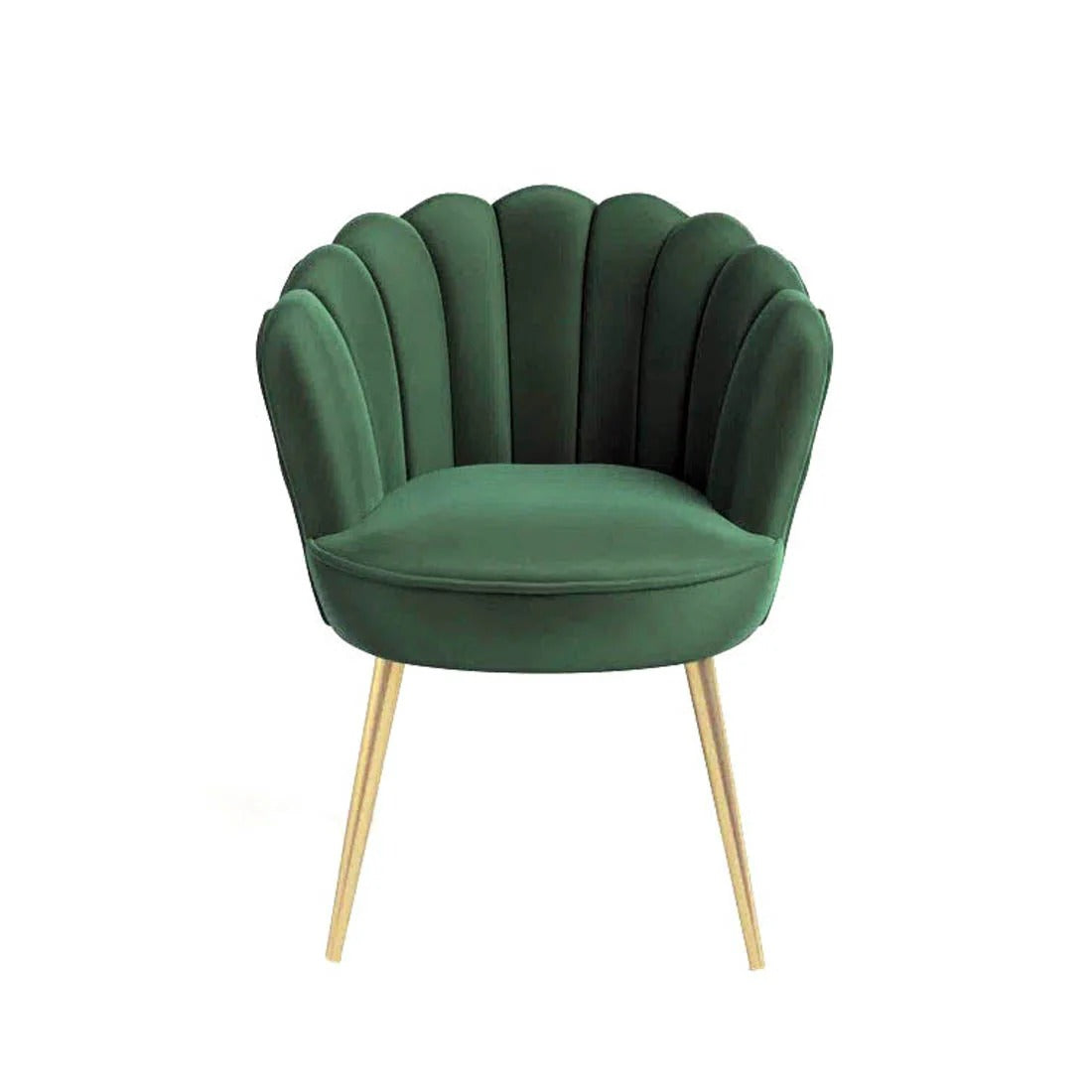 Emerald Green Shell Design Accent Chair