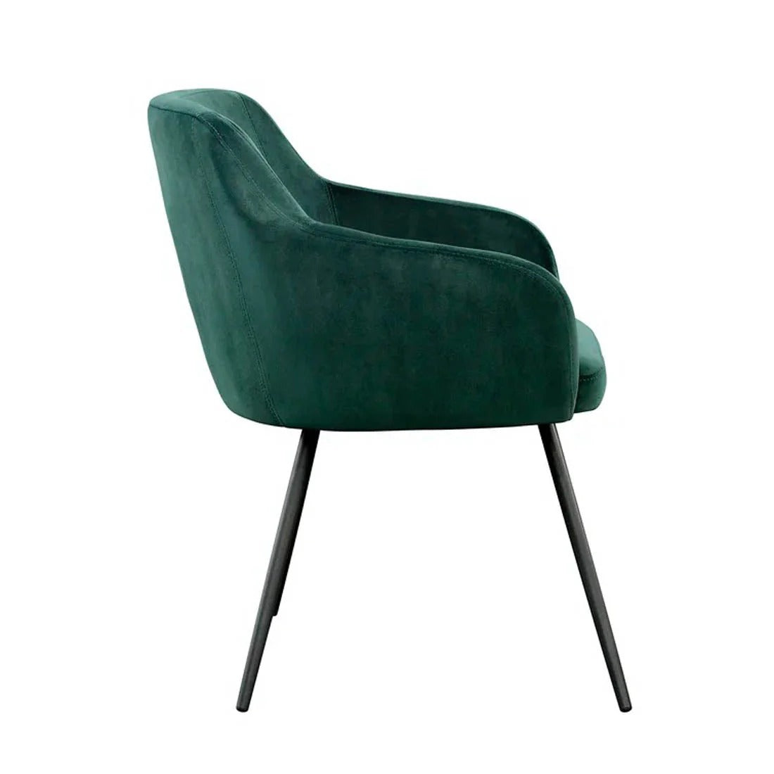 Aesthetic Green Velvet Plush Accent Chair
