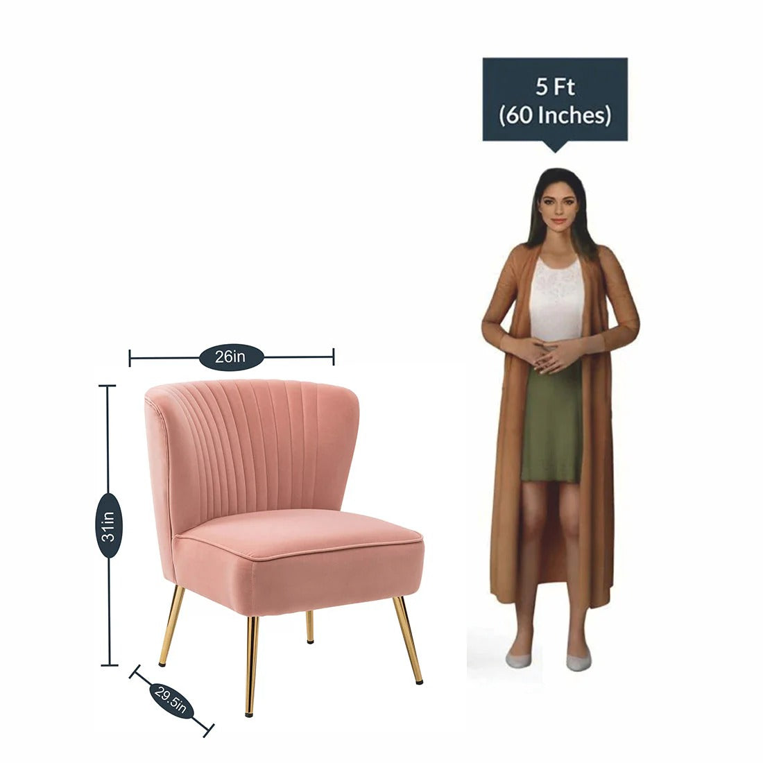 Pink Velvet Accent Chair