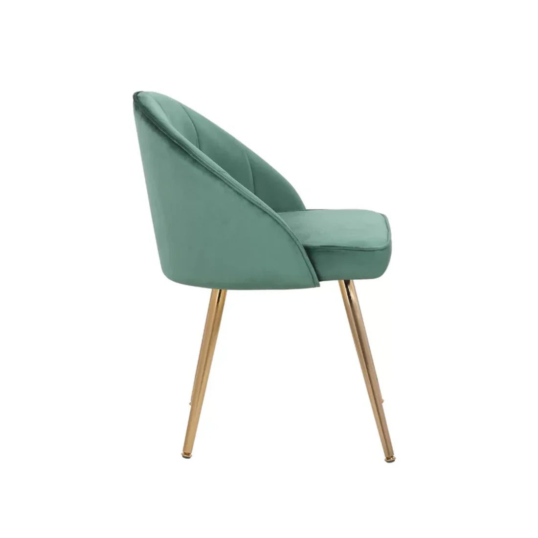 Golden-Legged Royal Green Velvet Chair