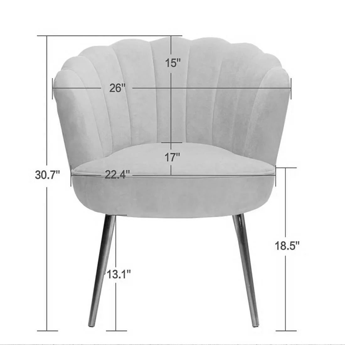 Emerald Green Shell Design Accent Chair
