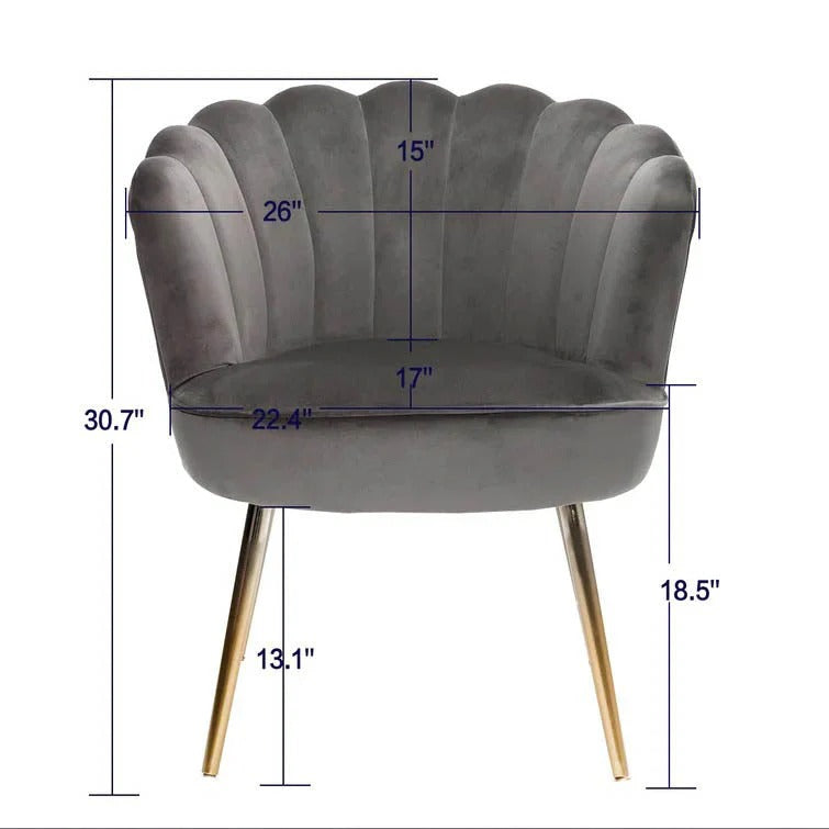 Grey Shell Accent Chair
