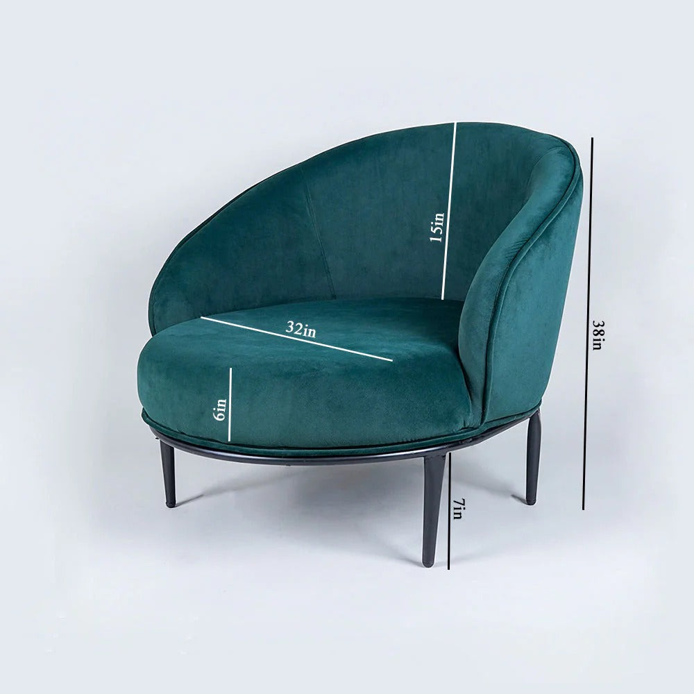 Low-Floor Modern Velvet Accent Chair