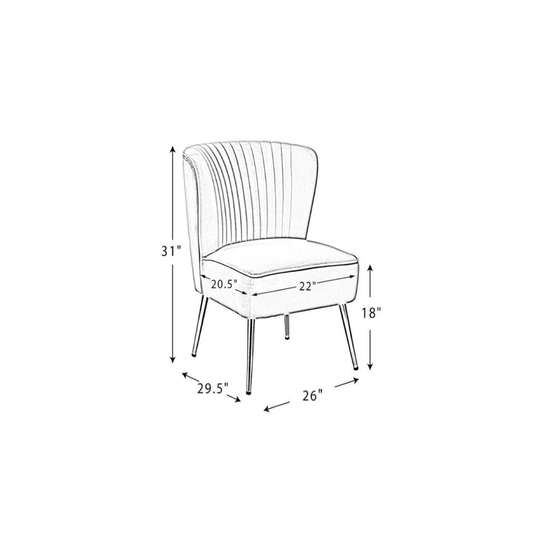 Tapered Gold-Leg Yellow Accent Chair