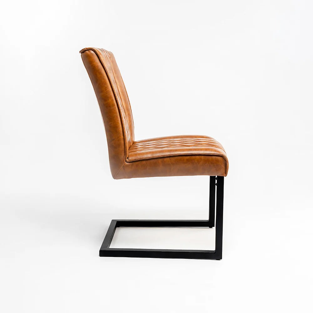 Diamond-Stitch PU Leather Backrest Close-Up