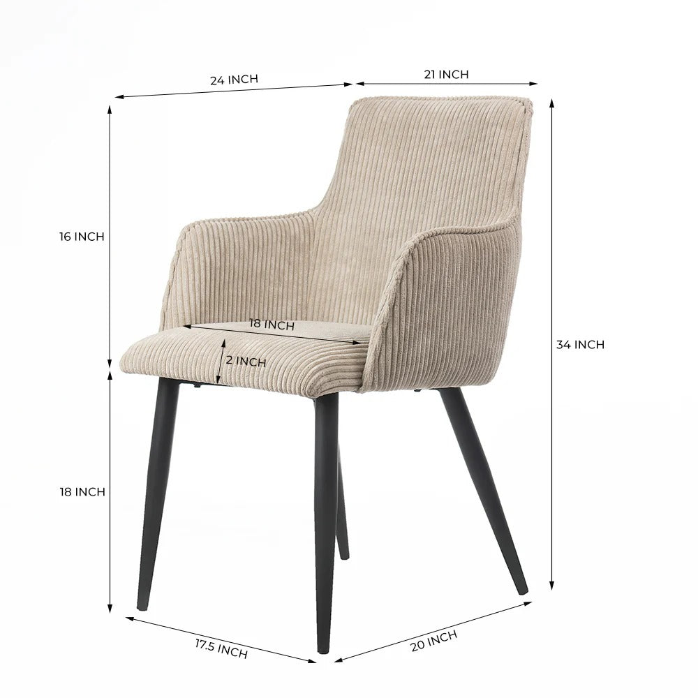 Ribbed Fabric Arm Chair