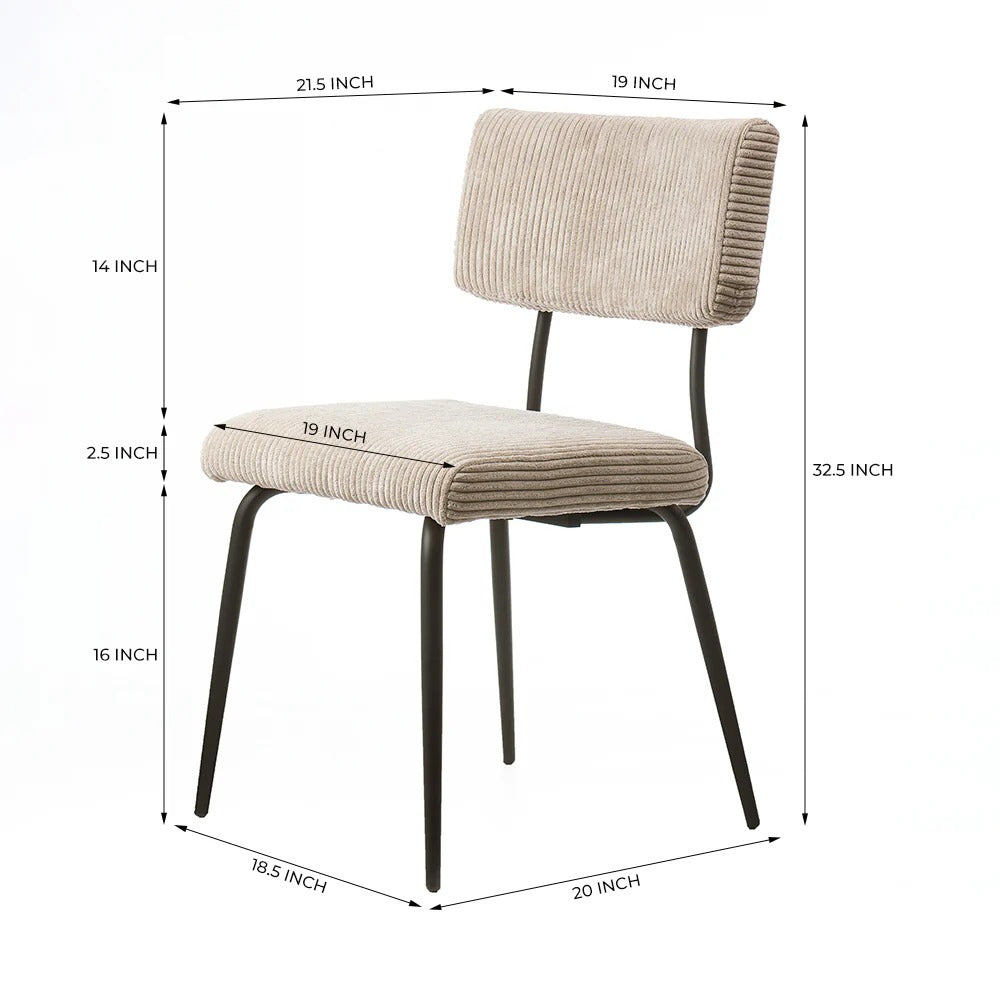 Taupe Corduroy Industrial Side Chair