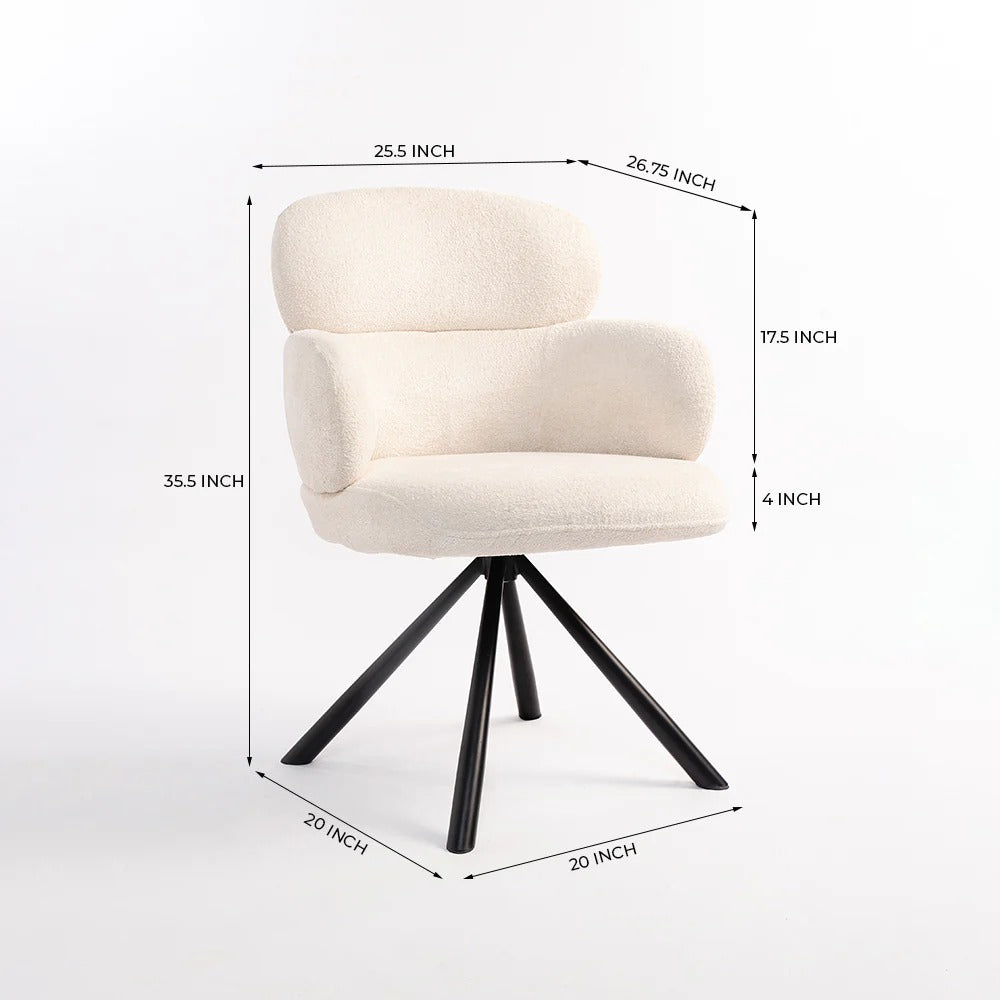 Cream Cloud Swivel Accent Chair