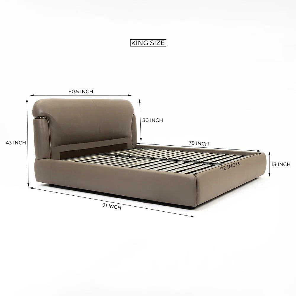 Verona classic italian leather upholstered bed